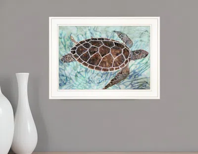 HOMEZIA SEA TURTLES COLLAGE 1 WHITE FRAMED PRINT WALL ART