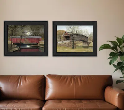 HOMEZIA SET OF TWO BRIDGES BLACK FRAMED PRINT WALL ART