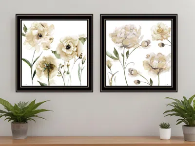 HOMEZIA SET OF TWO BRITTANY I AND SEA II 2 BLACK FRAMED PRINT WALL ART