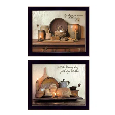 HOMEZIA SET OF TWO BY GRACE 1 BLACK FRAMED PRINT WALL ART