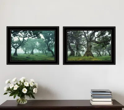 HOMEZIA SET OF TWO ENCHANTED FOREST 3 BLACK FRAMED PRINT WALL ART