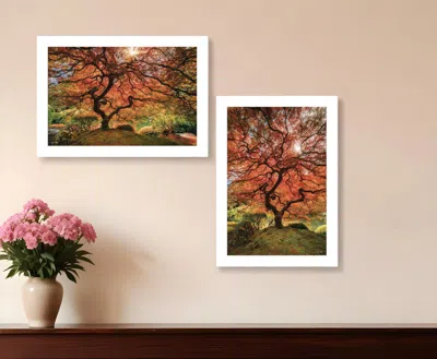 HOMEZIA SET OF TWO FIRST COLORS OF FALL I WHITE FRAMED PRINT WALL ART