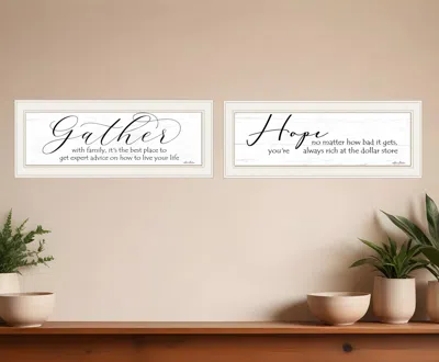 HOMEZIA SET OF TWO GATHER TOGETHER 1 WHITE FRAMED PRINT WALL ART