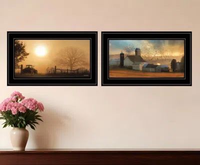 HOMEZIA SET OF TWO LIGHT OF A NEW DAY 3 BLACK FRAMED PRINT WALL ART