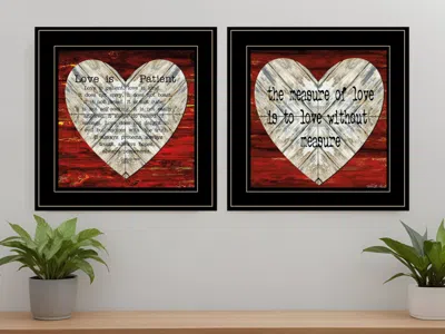 HOMEZIA SET OF TWO LOVE IS PATIENT OR MEASURE 2 BLACK FRAMED PRINT WALL ART