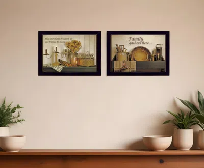 HOMEZIA SET OF TWO MAY OUR HEARTS BE WARM 3 BLACK FRAMED PRINT KITCHEN WALL ART