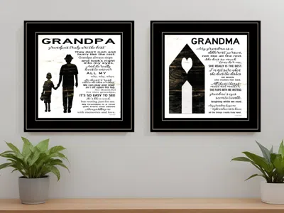 HOMEZIA SET OF TWO MY GRANDPARENTS ARE THE BEST 1 BLACK FRAMED PRINT WALL ART