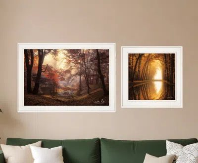 HOMEZIA SET OF TWO NATURES REFLECTIONS 1 WHITE FRAMED PRINT WALL ART