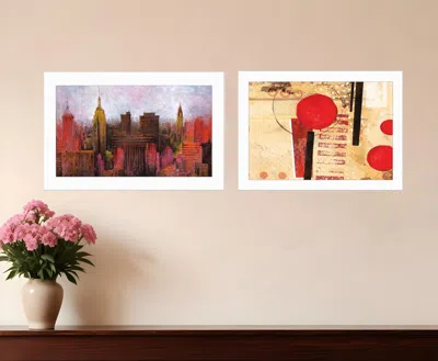 HOMEZIA SET OF TWO NYC HARMONY 1 WHITE FRAMED PRINT WALL ART