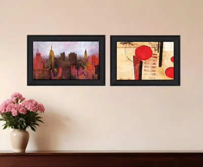 HOMEZIA SET OF TWO NYC HARMONY 2 BLACK FRAMED PRINT WALL ART