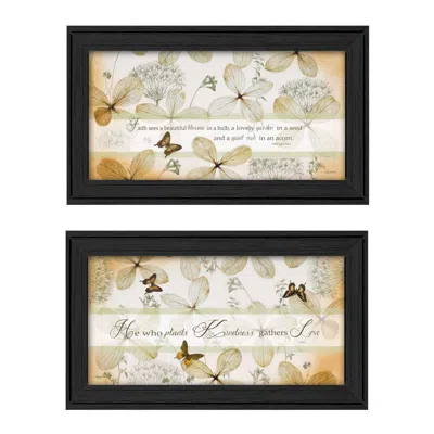 HOMEZIA SET OF TWO PLANT KINDNESS BLACK FRAMED PRINT WALL ART