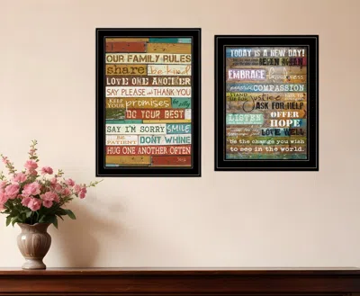 HOMEZIA SET OF TWO TODAY IS 2 BLACK FRAMED PRINT WALL ART