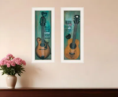 HOMEZIA SET OF TWO TUNE MY HEART AND I WILL SING 1 WHITE FRAMED PRINT WALL ART