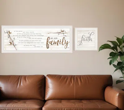 HOMEZIA SET OF TWO WE ARE FAMILY 2 WHITE FRAMED PRINT WALL ART