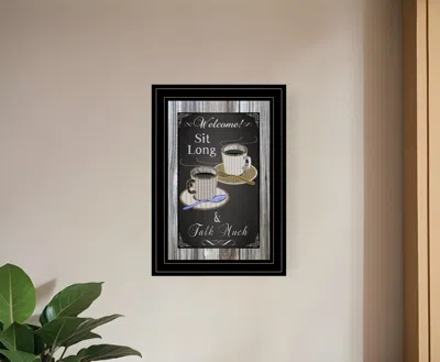HOMEZIA SIT LONG TALK MUCH CHALKBOARD FRAMED 2 BLACK FRAMED PRINT WALL ART