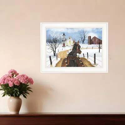 HOMEZIA SLEIGH BELLS RING 2 WHITE FRAMED PRINT WALL ART