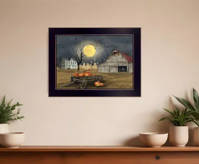 HOMEZIA SPOOKY HARVEST MOON 1 BLACK FRAMED PRINT KITCHEN WALL ART