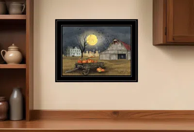 HOMEZIA SPOOKY HARVEST MOON 4 BLACK FRAMED PRINT KITCHEN WALL ART