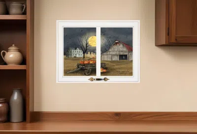 HOMEZIA SPOOKY HARVEST MOON 6 WHITE FRAMED PRINT KITCHEN WALL ART