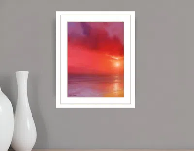 HOMEZIA SUNSET IN RED 1 WHITE FRAMED PRINT WALL ART