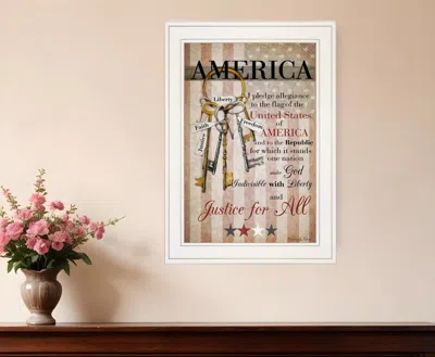 HOMEZIA THE KEYS TO FREEDOM 2 WHITE FRAMED PRINT WALL ART