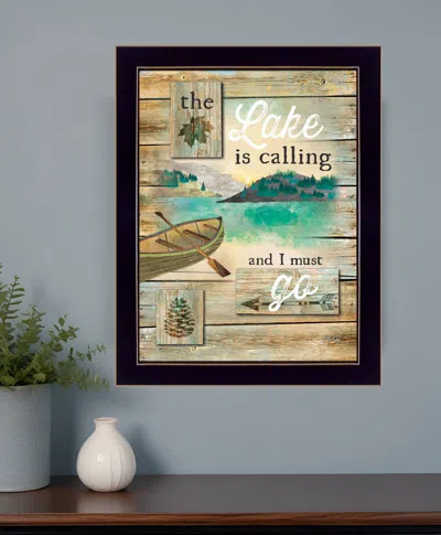 HOMEZIA THE LAKE IS CALLING 3 BLACK FRAMED PRINT WALL ART