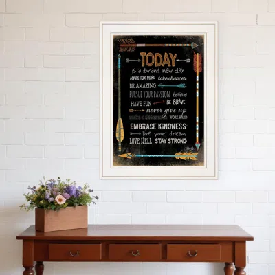 HOMEZIA TODAY IS A BRAND NEW DAY 1 WHITE FRAMED PRINT WALL ART