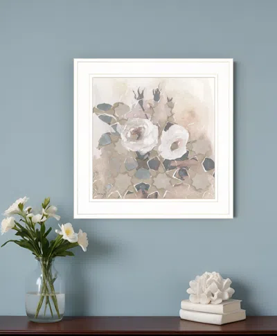 HOMEZIA TRANSITIONAL BLOOMS I 2 WHITE FRAMED PRINT WALL ART