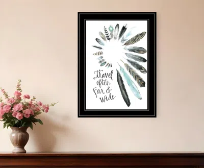 HOMEZIA TRAVEL OFTEN FAR AND WIDE 2 BLACK FRAMED PRINT WALL ART