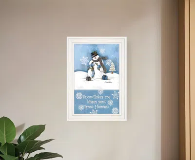 HOMEZIA TRENDY SNOWMAN 1 WHITE FRAMED PRINT WALL ART
