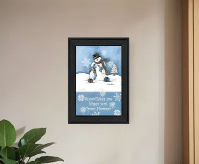 HOMEZIA TRENDY SNOWMAN 2 BLACK FRAMED PRINT WALL ART