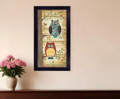 HOMEZIA TWO WISE OWLS BLACK FRAMED PRINT WALL ART