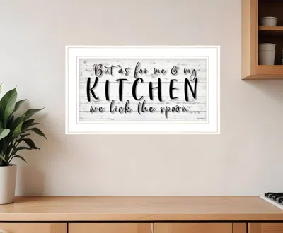 HOMEZIA WE LICK THE SPOON 1 WHITE FRAMED PRINT KITCHEN WALL ART