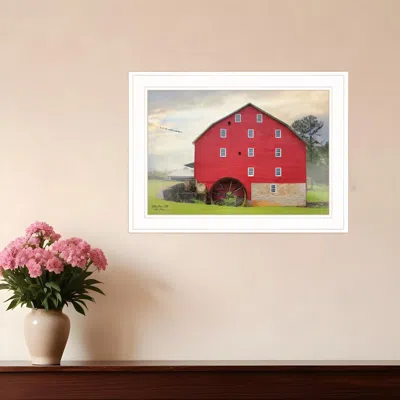 HOMEZIA WILLOW GROVE MILL 2 WHITE FRAMED PRINT WALL ART