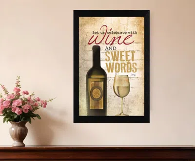 HOMEZIA WINE AND SWEET WORDS BLACK FRAMED PRINT WALL ART