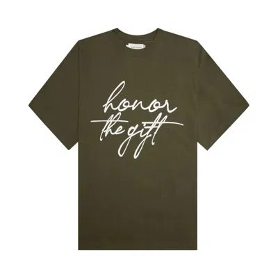 HONOR THE GIFT HONOR THE GIFT SCRIPT TEE 'OLIVE'