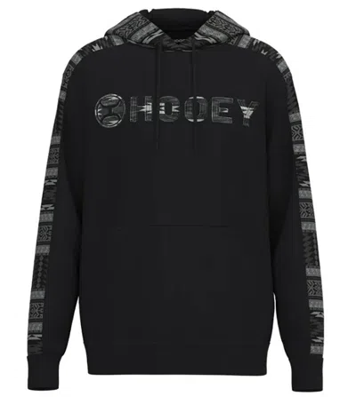 HOOEY MEN'S AZTEC PATTERN THE CANYON HOODIE IN BLACK/GREY