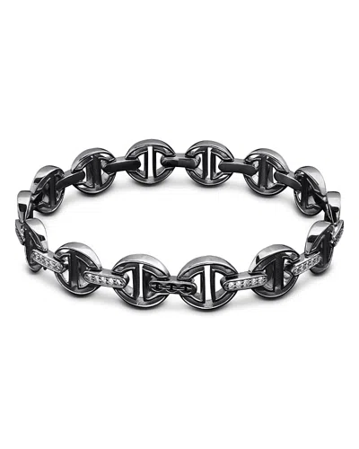 HOORSENBUHS 18K WHITE GOLD DIAMOND BRIDGE LINK BRACELET