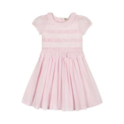 HOPE & HENRY HOPE & HENRY GIRLS' ORGANIC PUFF SLEEVE SMOCKED PARTY DRESS, TODDLER