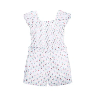 HOPE & HENRY HOPE & HENRY GIRLS' ORGANIC PUFF SLEEVE SMOCKED ROMPER, TODDLER