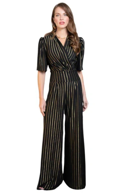 HOTSQUASH LONDON CLOTHING HOTSQUASH LONDON CLOTHING GOLD STRIPE WIDE LEG JUMPSUIT