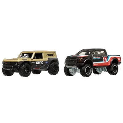 HOTWHEELS FORD BRONCO R GOLD METALLIC & BLACK 2017 FORD F-150 RAPTOR PICKUP TRUCK NO.17 BLACK WITH STRIPES CAR