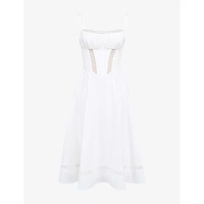 HOUSE OF CB WOMENS HOUSE OF CB KIM FLORAL-PRINT COTTON MIDI DRESS