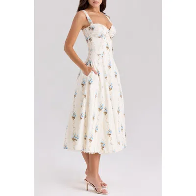 HOUSE OF CB HOUSE OF CB ROSALEE CORSET FIT & FLARE SUNDRESS