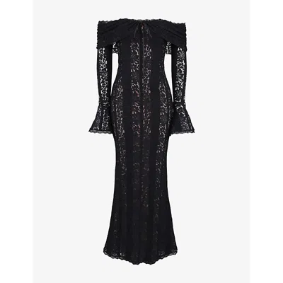 HOUSE OF CB WOMENS HOUSE OF CB BELLE OFF-SHOULDER LACE MAXI DRESS