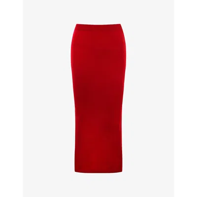HOUSE OF CB WOMENS HOUSE OF CB FAITH SLIM-FIT KNITTED MIDI SKIRT