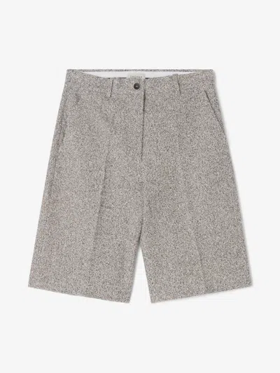 HOUSE OF DAGMAR BOUCLÉ SHORTS | HOUSE OF DAGMAR | SALT AND PEPPER | SIZE 34 | 45% COTTON, 28% LINEN, 22% POLYESTER, 