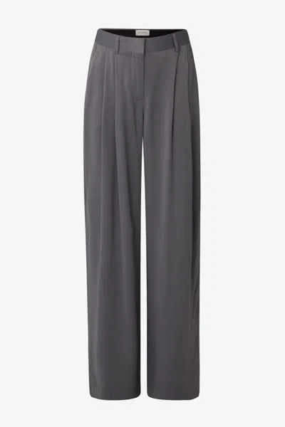 HOUSE OF DAGMAR WIDE SUIT TROUSERS | HOUSE OF DAGMAR | CHARCOAL GREY | SIZE 34 | 50% ECO-FRIENDLY VISCOSE, 50% VISCO