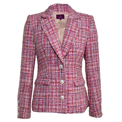 HOUSE OF KIND WOMEN'S D W INSPIRE PINK TWEED BLAZER