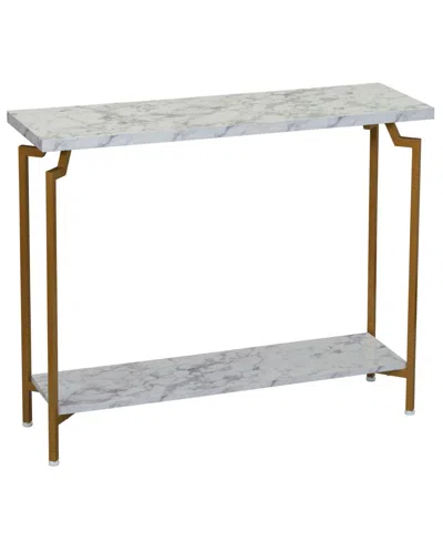 HOUSEHOLD ESSENTIALS CROWN MODERN MARBLE SOFA TABLE
